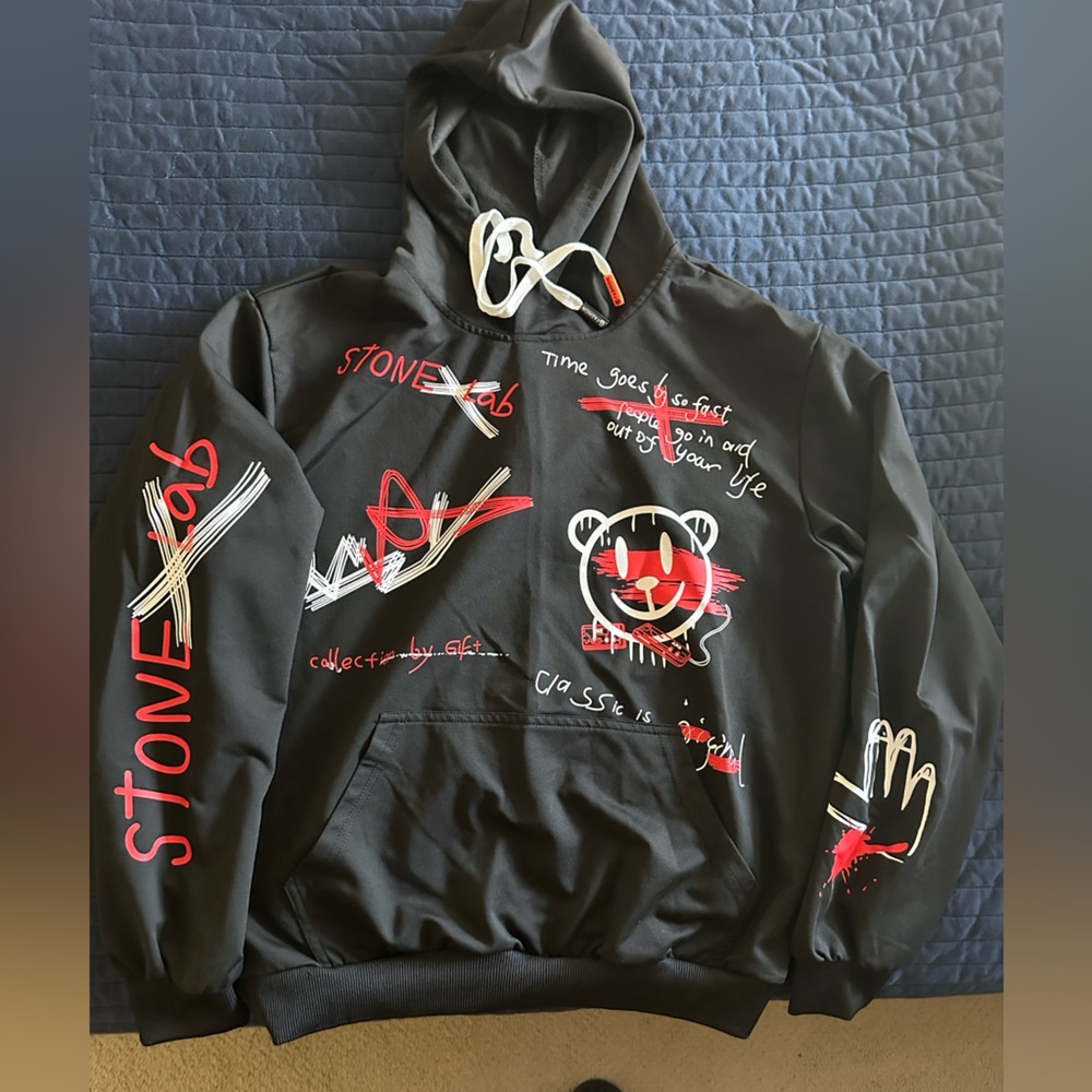 Black Graphic Hoodie
